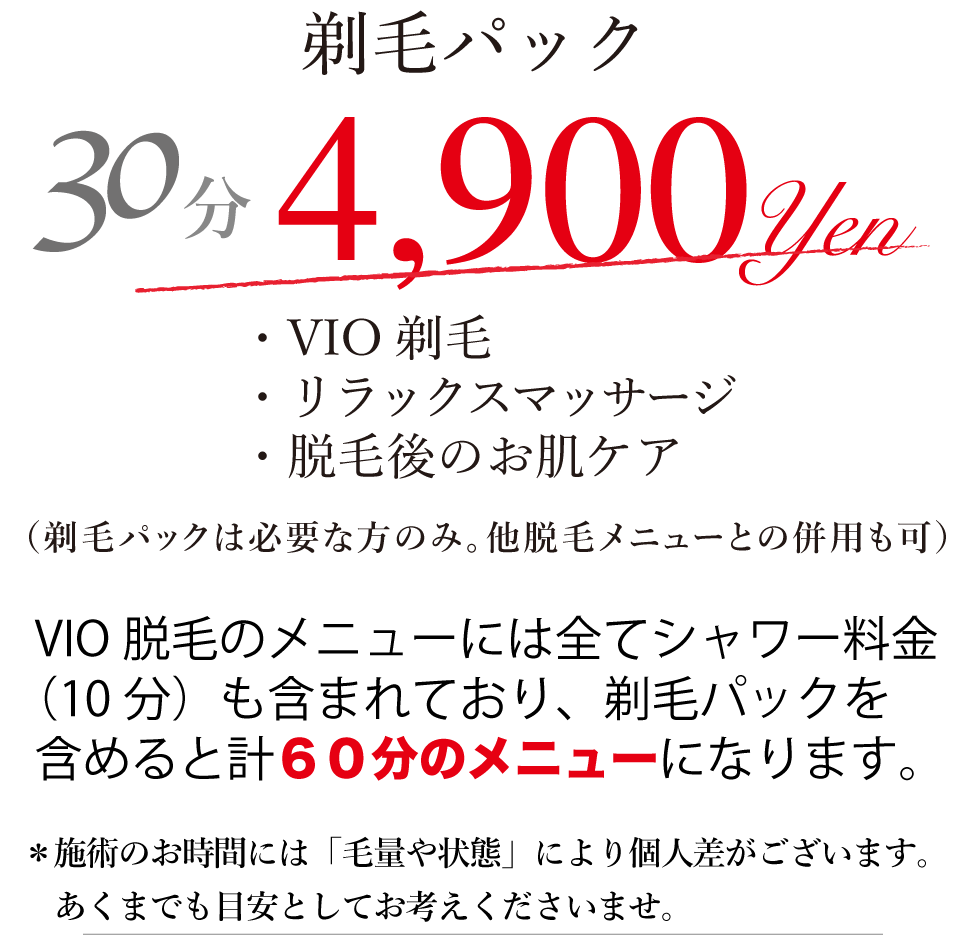 メンズVIO剃毛料金